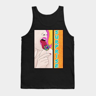 Girl with lolipop disco pop art Tank Top